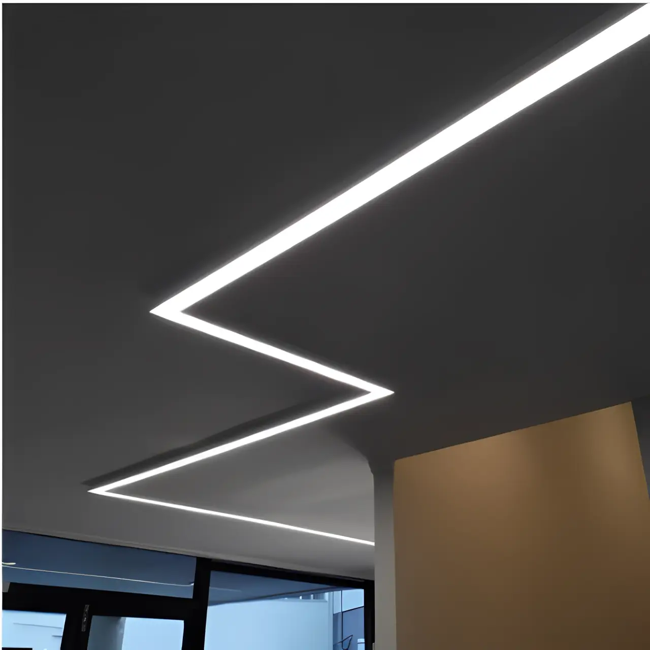 Customized Corporate Black Zig Zag Downlit Linear Light​ Manufacturer